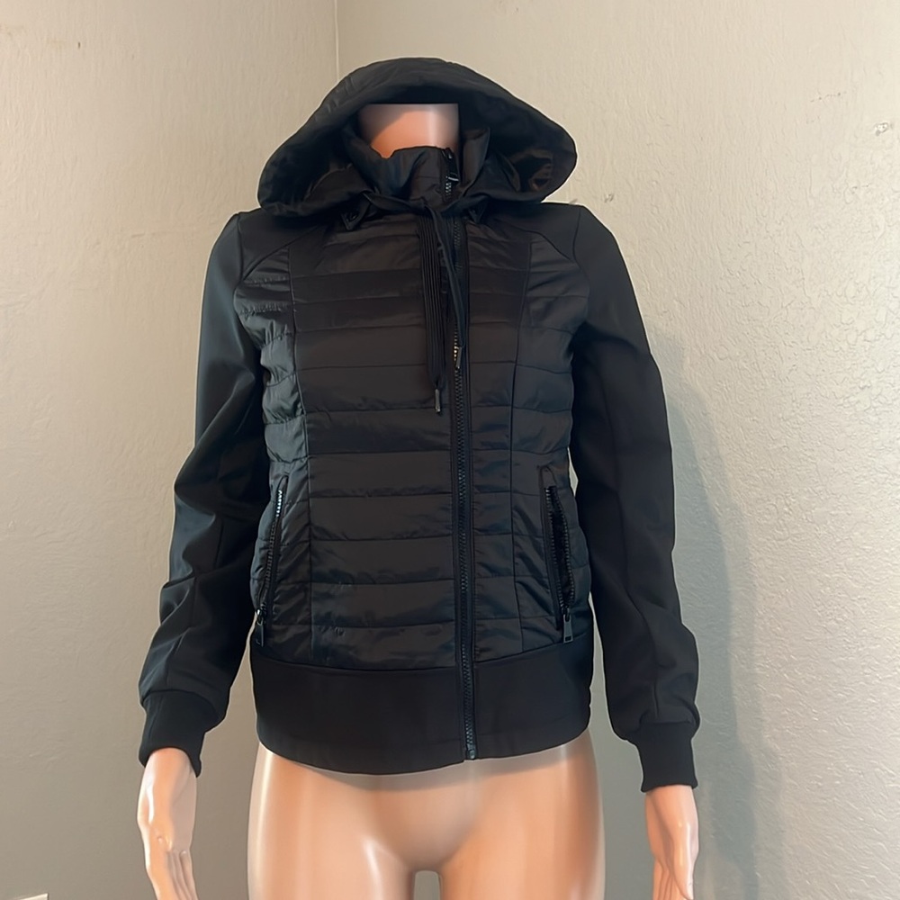 Sebby Women's XSMALL Fitted Puffer Coat w. Hoodie Adjustable Lightweight jacket